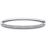 Pave Set Round Diamond Bangle 6.00ct G/SI Diamond in 18k White Gold - All Diamond
