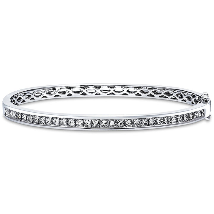 Brazalete de diamantes de talla princesa 4,00 ct G/SI Diamante en oro blanco de 18 k