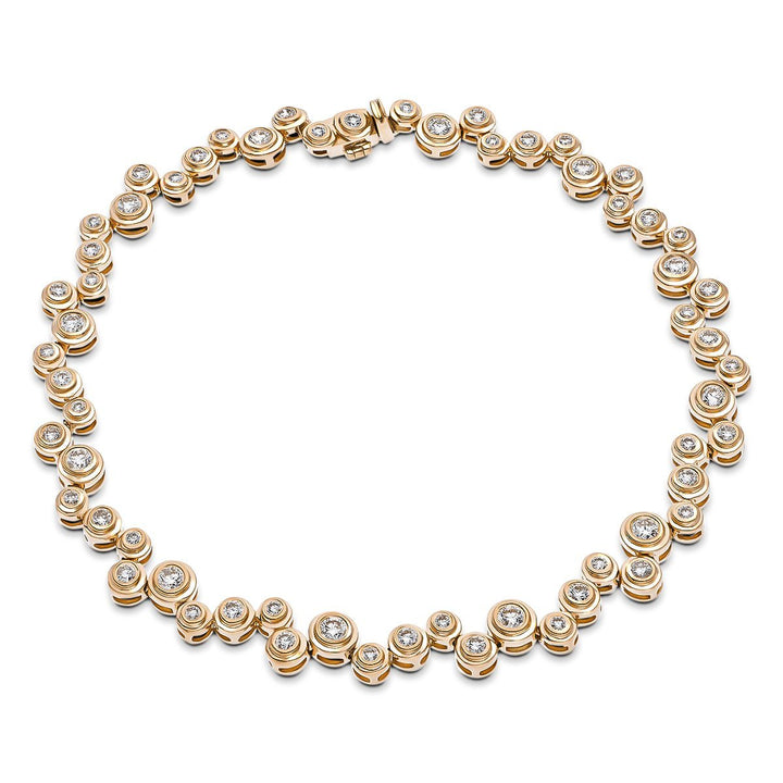 Rub Over Diamond Tennis Brazalete de 1,40 ct G/SI en oro rosado de 18 k