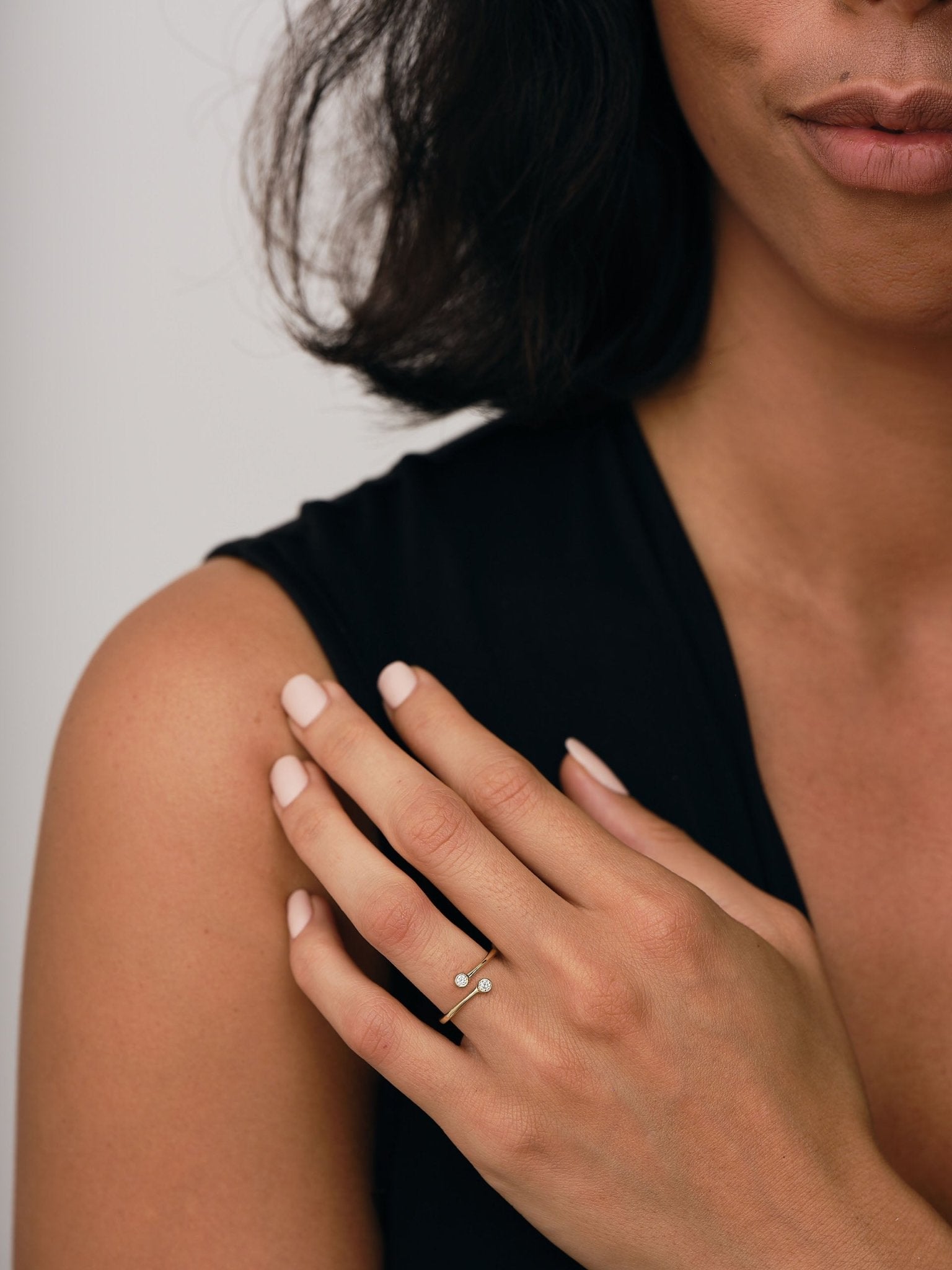 Rub Over Diamond Twist Torque Ring 0.10ct G/SI Quality 9k Yellow Gold - All Diamond