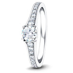 Shoulder Set Diamond Engagement Ring 1.35ct G/SI in Platinum - All Diamond