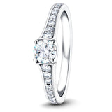 Shoulder Set Diamond Engagement Ring 1.35ct G/SI in Platinum - All Diamond