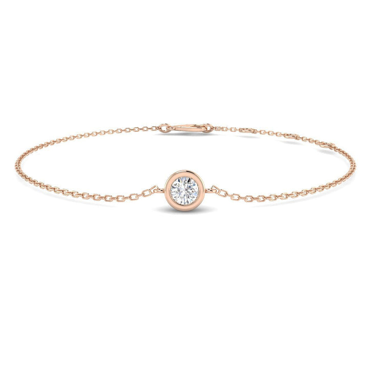 Brazalete de Diamante Solitario 0.25ct Calidad G/SI en Oro Rosa 18k