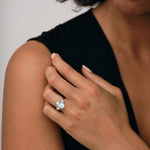 Three Stone Aquamarine 3.59ct & Diamond 0.68ct Ring in Platinum - All Diamond