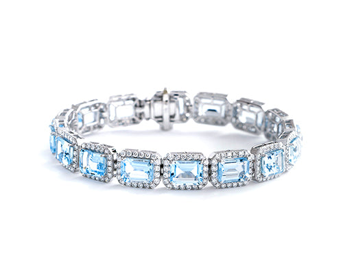 Aquamarine & Diamond Bracelets | All Diamond