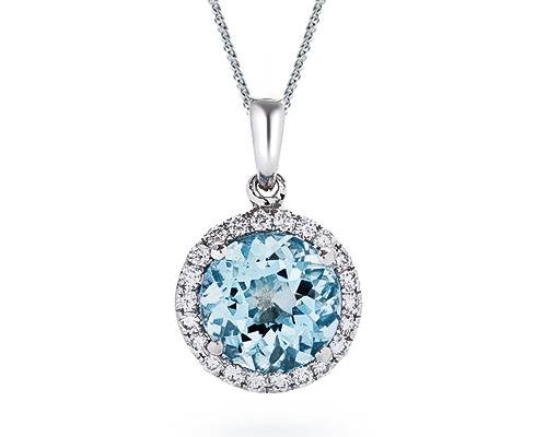 Aquamarine Necklaces & Pendants | All Diamond