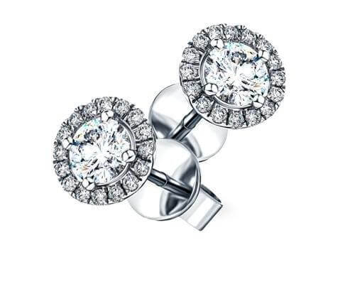 Diamond Halo Earrings | All Diamond