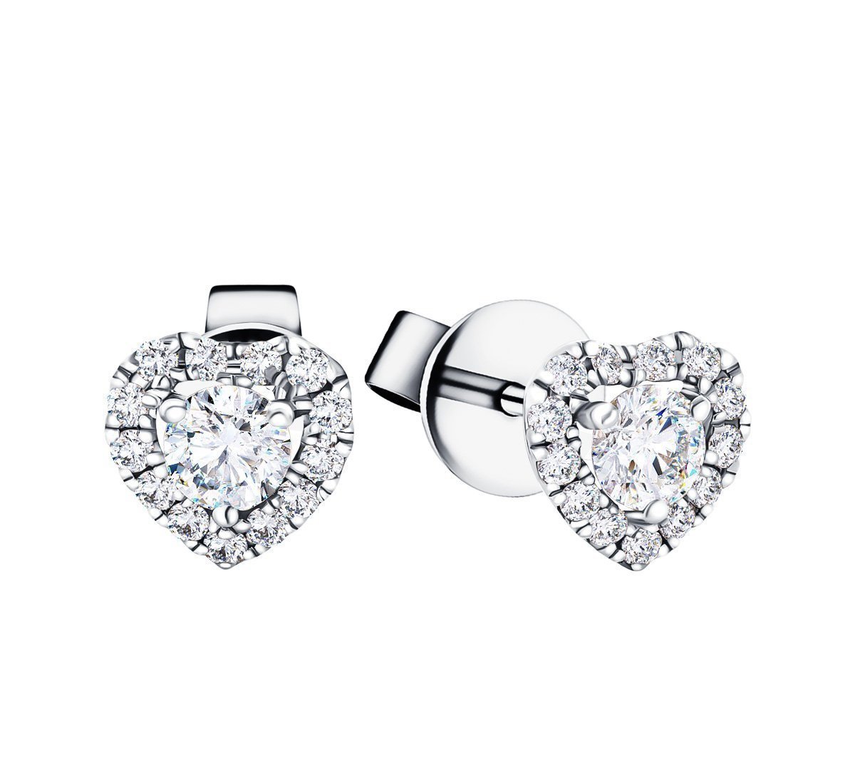 Diamond Heart Earrings | All Diamond