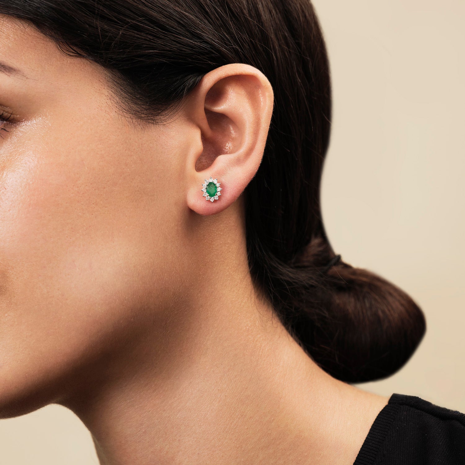 Emerald & Diamond Earrings | All Diamond