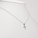 0.25ct Classic Claw Set Diamond Cross Pendant in 9k White Gold - All Diamond