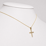 0.50ct Classic Claw Set Diamond Cross Pendant in 9k Yellow Gold - All Diamond