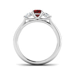 0.85ct Ruby And 0.30ct Diamond Trilogy Ring in 18k White Gold - All Diamond