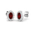 0.90ct Ruby & Diamond Oval Cluster Earrings 18k White Gold - All Diamond