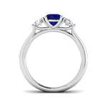 0.96ct Blue Sapphire And 0.54ct Diamond Trilogy Ring in 18k White Gold - All Diamond