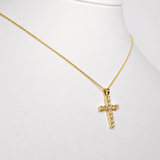 1.00ct Classic Claw Set Diamond Cross Pendant in 18k Yellow Gold - All Diamond