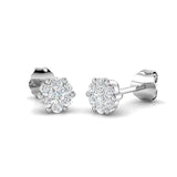 18k White Gold Diamond Cluster Earrings 0.30ct in G/SI Quality - All Diamond