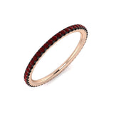 Anillo de eternidad con rubí completo de 0,30 ct y 50 piedras en oro rosado de 18 k