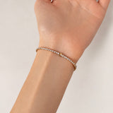Brazalete clásico de tenis con diamantes de 3,00 ct G/SI en oro amarillo de 18 k
