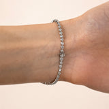 Rub Over Diamond Tennis Brazalete de 2,00 ct G/SI en oro blanco de 9 k