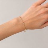 Brazalete de cadena con diamantes redondos de 0,40 ct G/SI en oro amarillo de 18 k