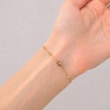 Brazalete de cadena con diamantes redondos de 0,40 ct G/SI en oro amarillo de 18 k