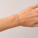 Brazalete de cadena con diamantes redondos de 0,75 ct G/SI en oro amarillo de 18 k