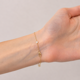 Brazalete de cadena con diamantes redondos de 0,75 ct G/SI en oro amarillo de 18 k