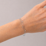 Diamond Double Chain Bracelet 0.25ct G/SI 18k White Gold