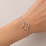 Clover Diamond Bracelet 0.15ct G/SI Quality in 18k White Gold