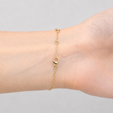 Pulsera Trébol de Diamantes 0.15ct Calidad G/SI en Oro Amarillo 18k