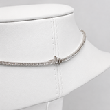 Collar Tenis Clásico Diamante 4.37ct Calidad G/SI Oro Blanco 18k