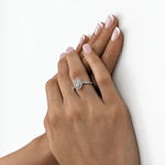 Certified Diamond Halo Pear Engagement Ring 1.15ct 18k White Gold - All Diamond