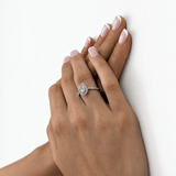 Certified Diamond Halo Pear Engagement Ring 1.15ct 18k White Gold - All Diamond