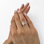 Certified Diamond Pear Solitaire Engagement Ring 1.50ct G/SI 18k White Gold - All Diamond