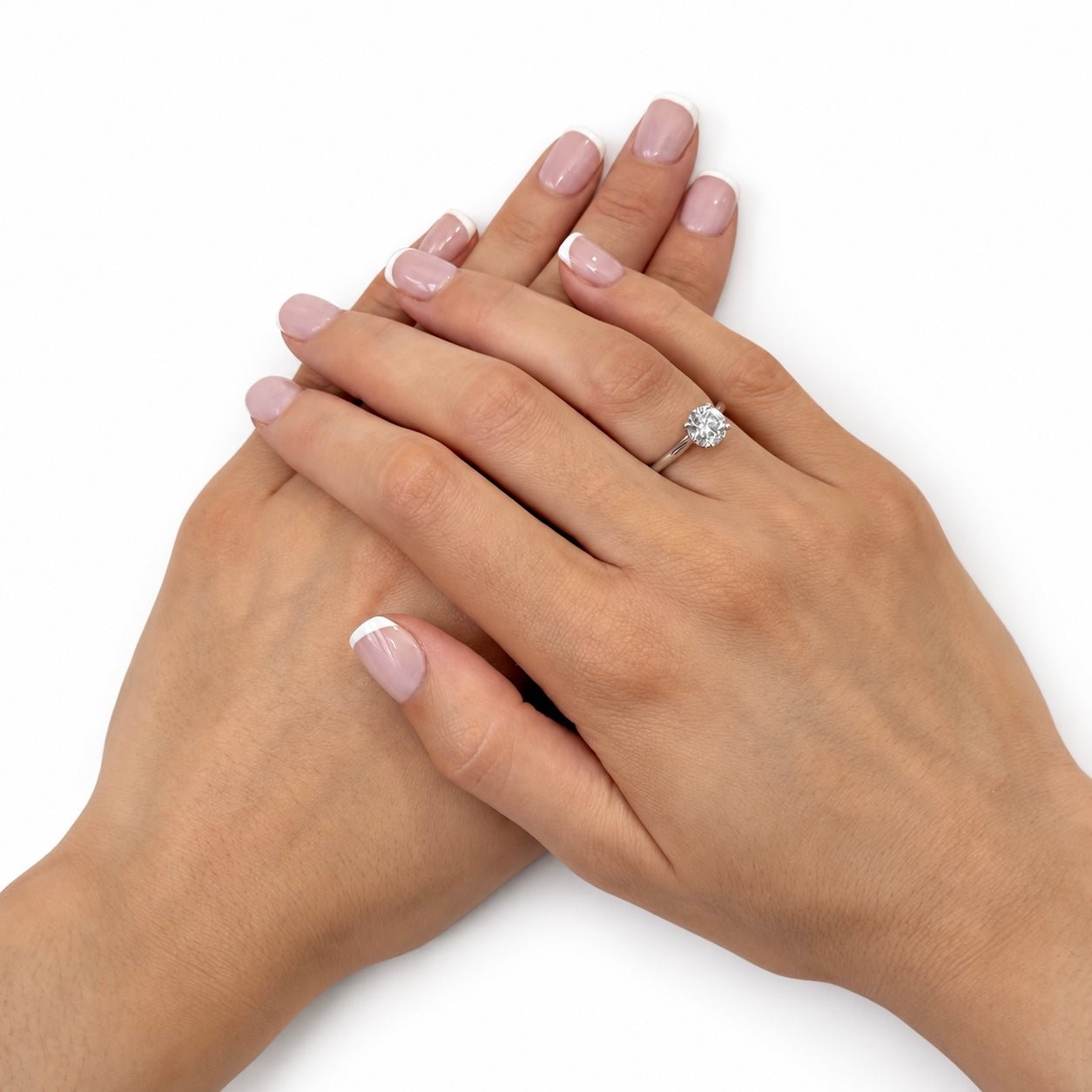 Certified Solitaire Diamond Engagement Ring 1.50ct G/SI Quality 18k White Gold - All Diamond