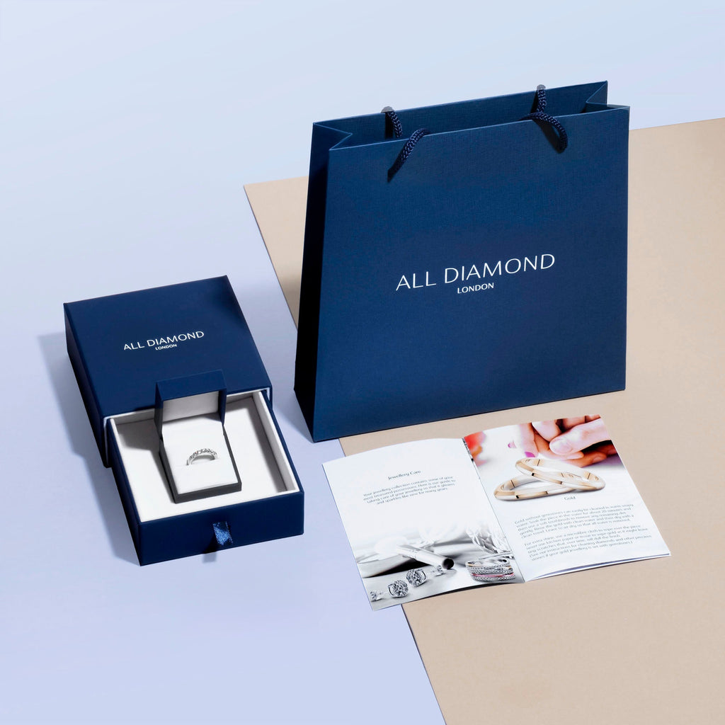 Channel Set Full Eternity Diamond Ring 0.50ct 18k White Gold 2.5mm - All Diamond