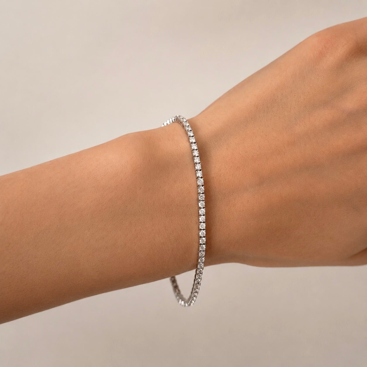 Classic Diamond Tennis Bracelet 3.00ct G/SI in 18k White Gold - All Diamond