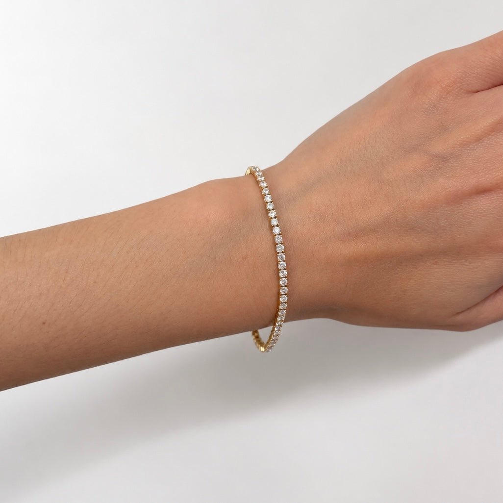 Classic Diamond Tennis Bracelet 4.00ct G/SI in 18k Yellow Gold - All Diamond