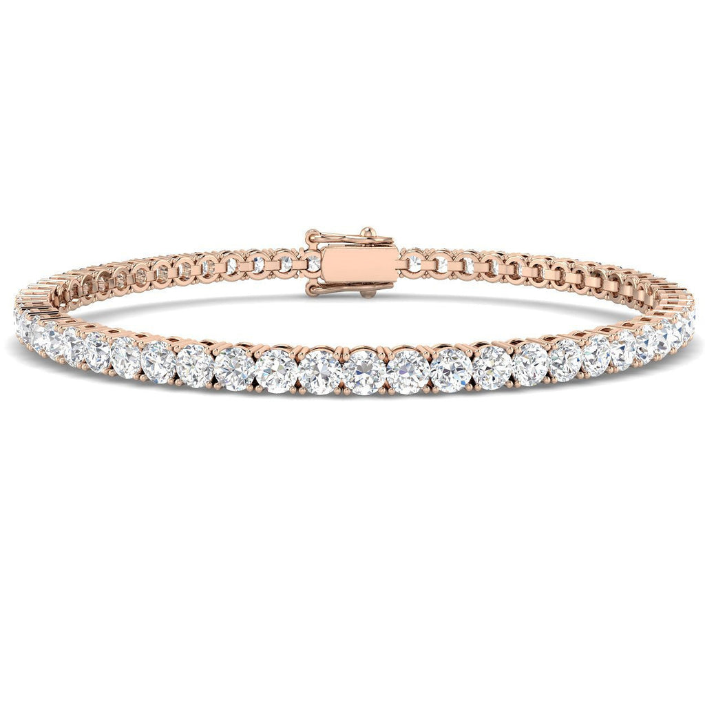 Classic Diamond Tennis Bracelet 6.00ct G/SI in 18k Rose Gold - All Diamond