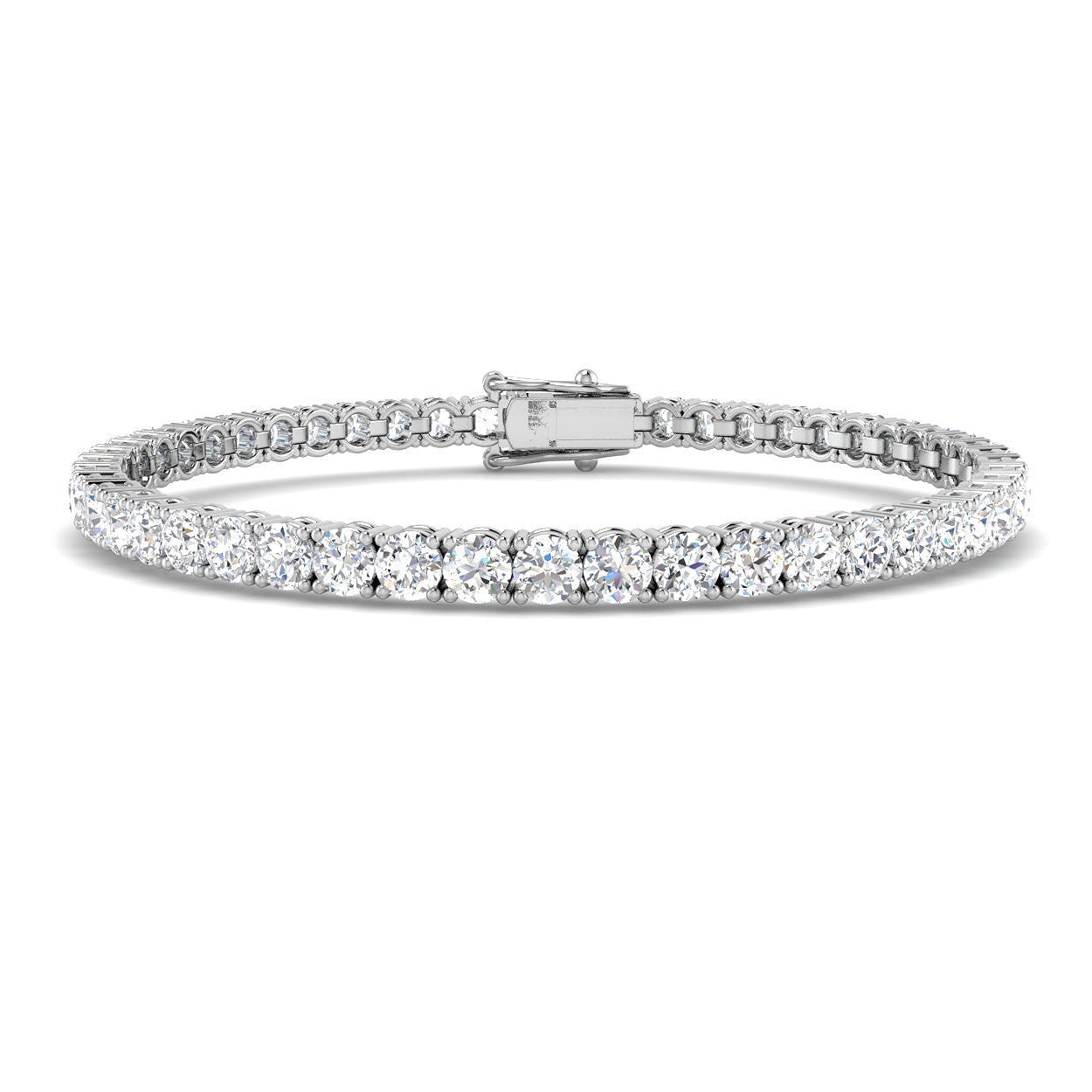 Classic Diamond Tennis Bracelet 8.00ct G/SI in 18k White Gold - All Diamond