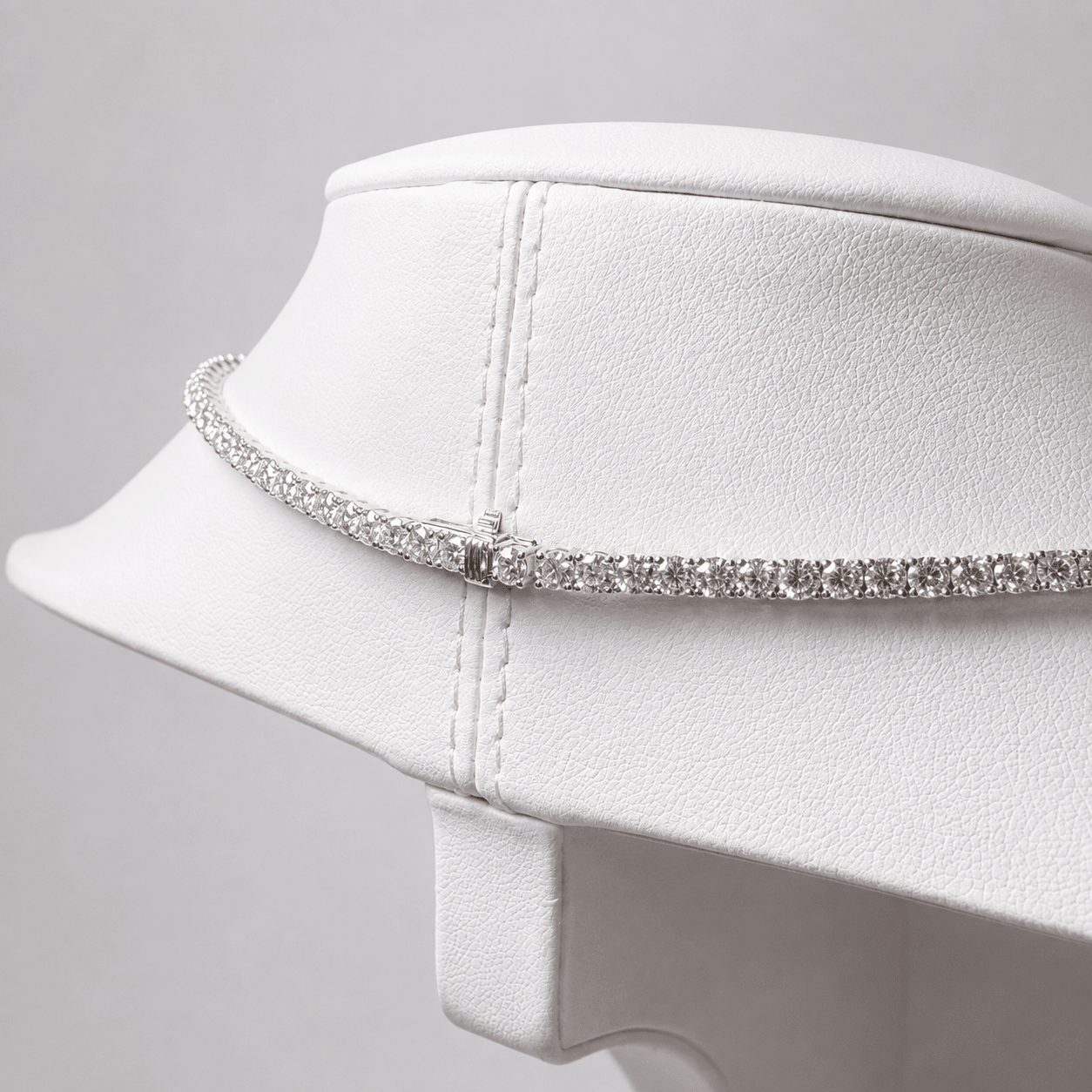 Classic Diamond Tennis Necklace 14.00ct G/SI Quality 18k White Gold - All Diamond