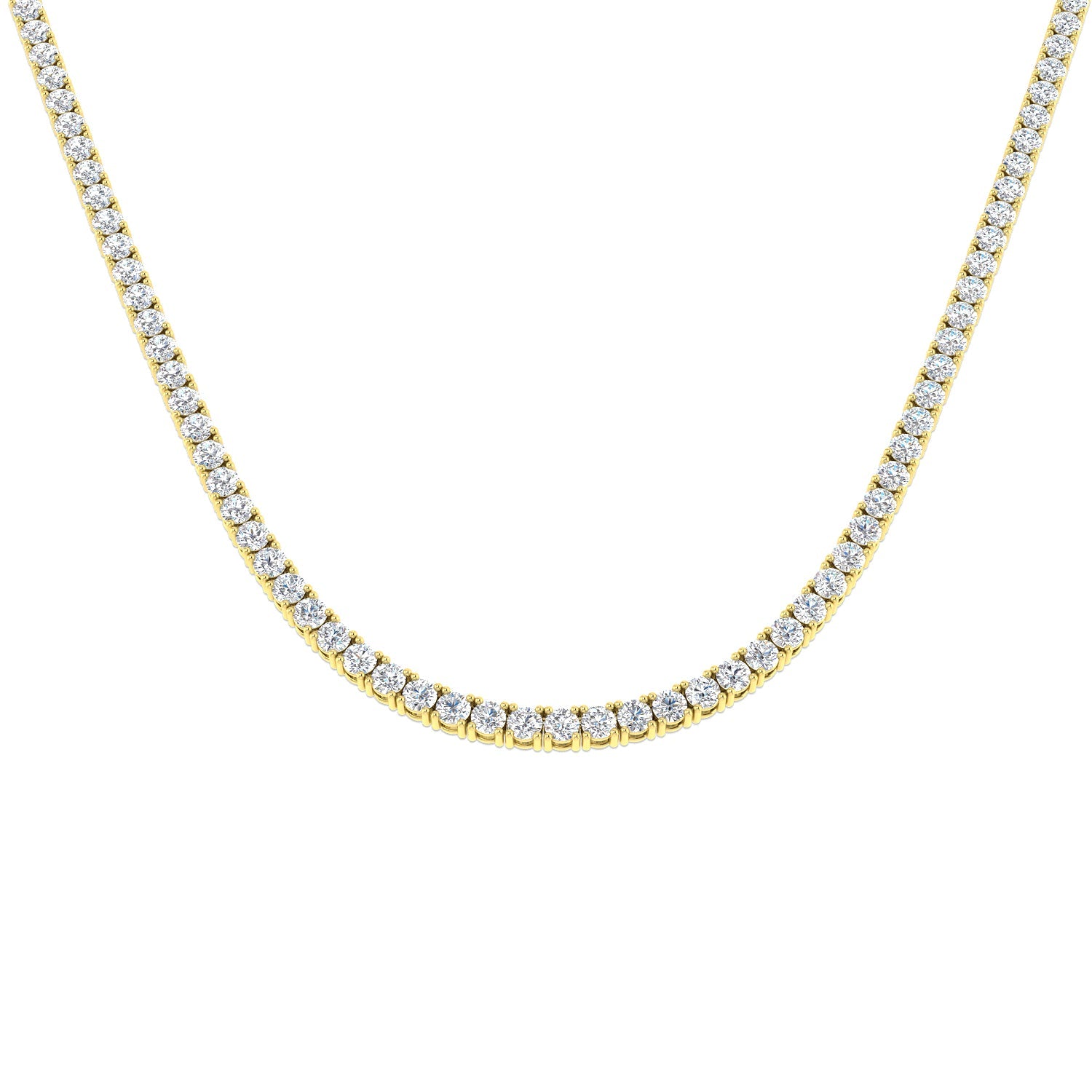 Classic Diamond Tennis Necklace 14.00ct G/SI Quality 18k Yellow Gold - All Diamond