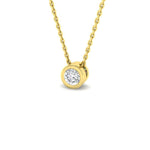 Classic Rub Over Diamond Solitaire Pendant 0.20ct G/SI 18k Yellow Gold - All Diamond