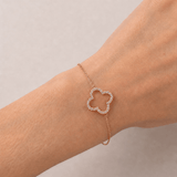 Clover Diamond Bracelet 0.15ct G/SI Quality in 18k Rose Gold - All Diamond