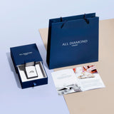 Cushion Halo Aquamarine 1.21ct & Diamond 0.32ct Ring in 18K White Gold - All Diamond