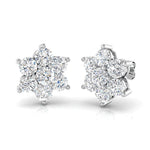 Daisy Diamond Cluster Earrings 4.30ct G/SI in 18k White Gold - All Diamond
