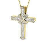 Diamond Cross Baguette & Round Diamonds 1.15ct In 9k Yellow Gold - All Diamond