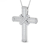 Diamond Cross Baguette & Round Diamonds 2.30ct In 18k White Gold - All Diamond