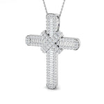Diamond Cross Baguette & Round Diamonds 2.30ct In 9k White Gold - All Diamond