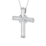 Diamond Cross Baguette & Round Diamonds 3.15ct In 18k White Gold - All Diamond